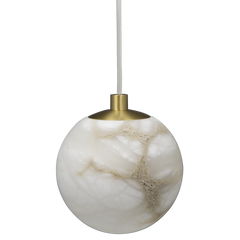 Volterra Single Pendant - Brass & Alabaster