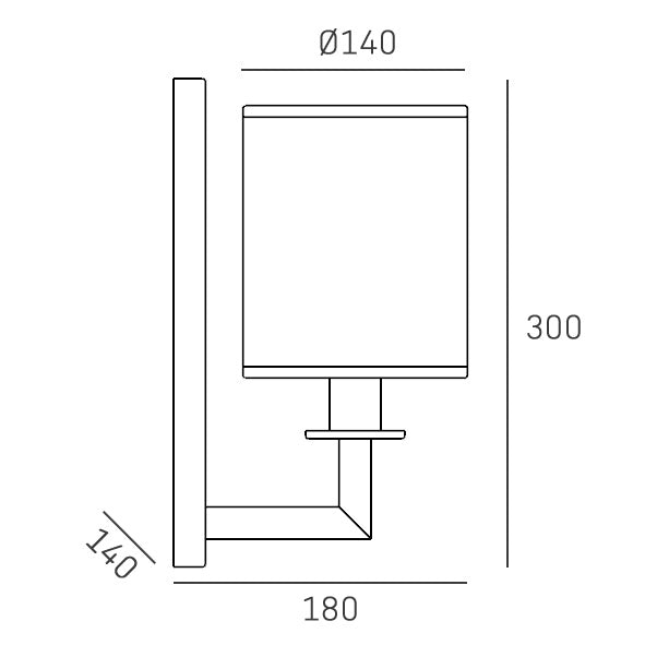 Lille 1Lt Wall Light - Brass/Nickel