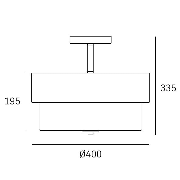 Cork 3Lt Semi Flush Ceiling Light - Brass Finish