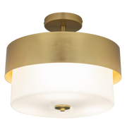 Cork 3Lt Semi Flush Ceiling Light - Brass Finish