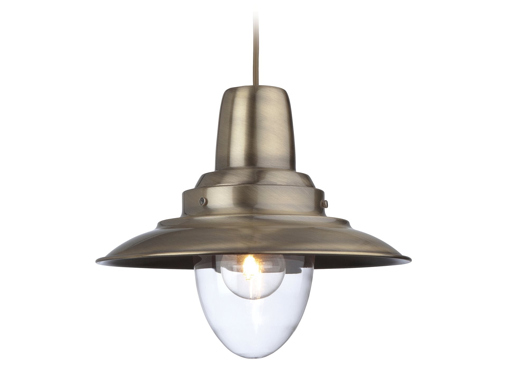 Fisherman Pendant- Antique Brass/ Brushed Steel