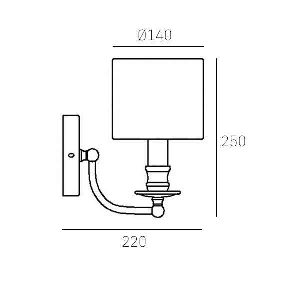 Abu Dhabi 1 Wall Light - Silver/Gold