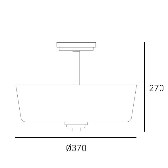 Aspen 3Lt Semi Flush Fitting - Black/Brass