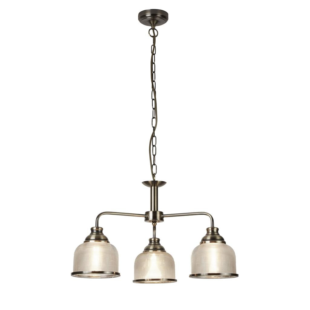 Bistro 3/5Lt Multi-Arm Pendant- Satin Silver/Antique Brass Finish