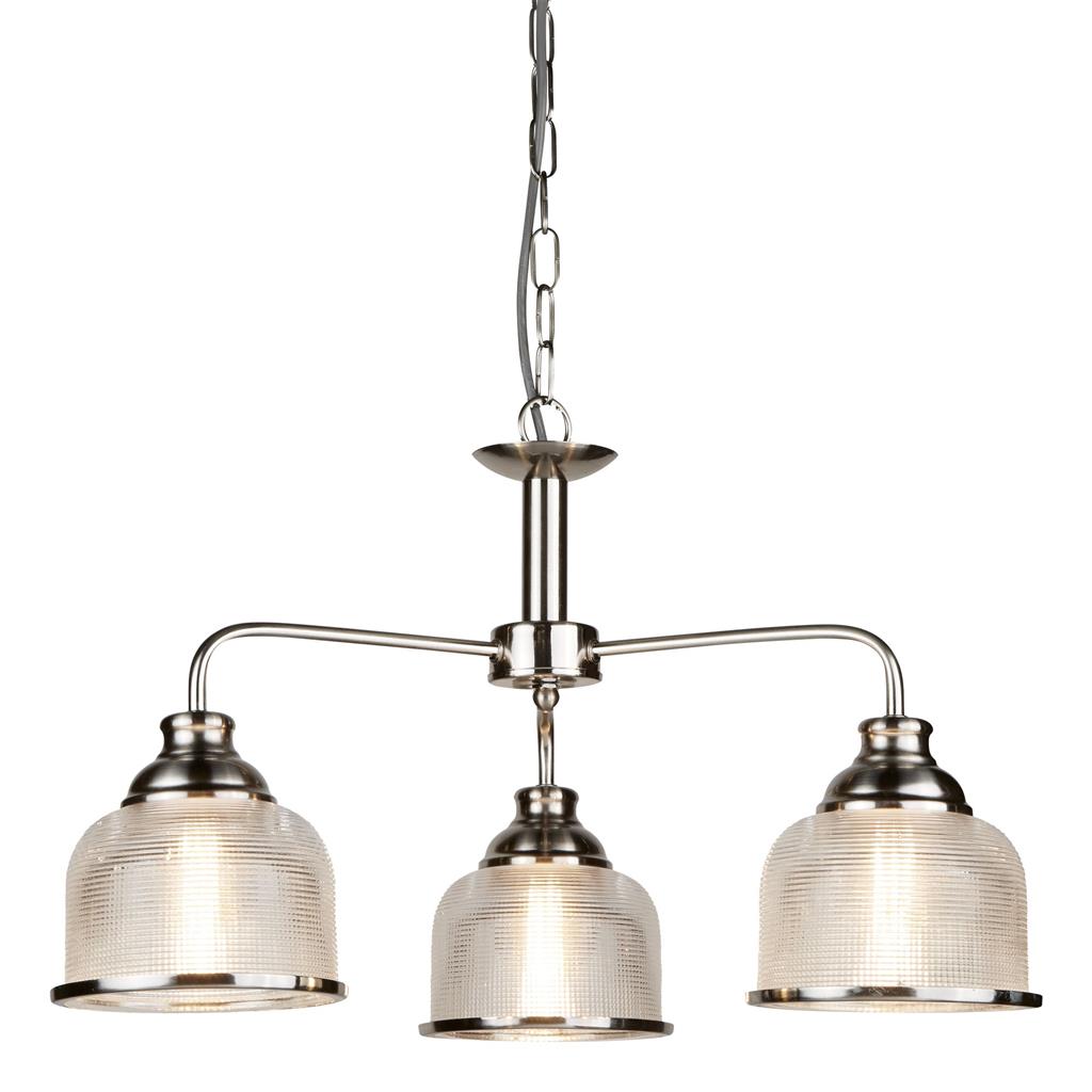 Bistro 3/5Lt Multi-Arm Pendant- Satin Silver/Antique Brass Finish