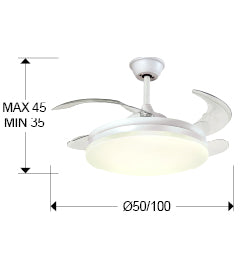 Vento Ceiling fans Ø 100 to 120 cm- Various Finishes