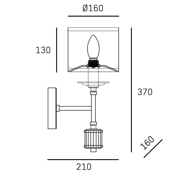 Sutton Wall Light- Various Finishes