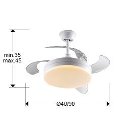Vento Mini Ø 75 to 90 cm Dimmable Ceiling Fan- Various Finishes