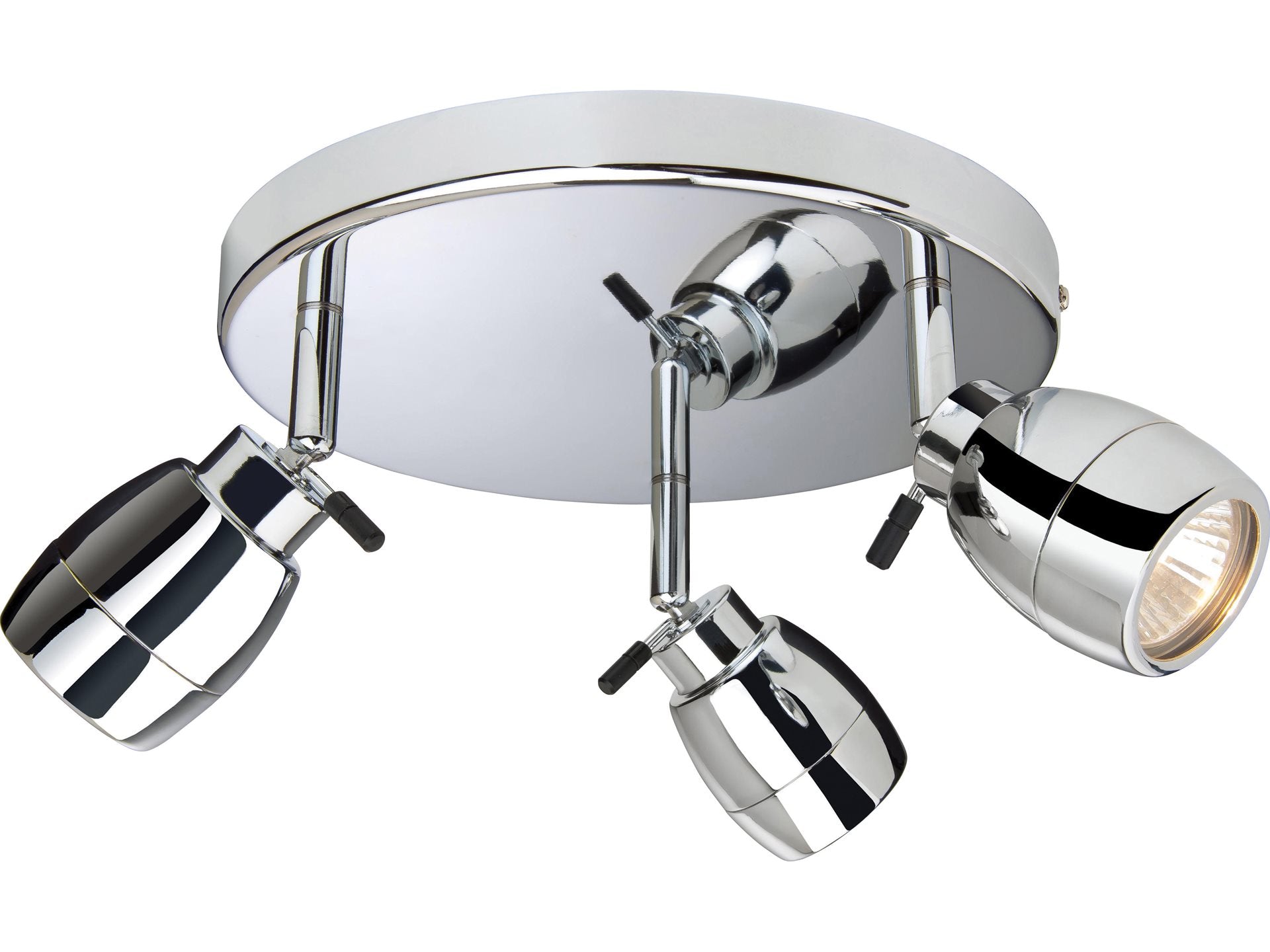 Marine 3Lt Flush Ceiling Light- Chrome/ White Finishes
