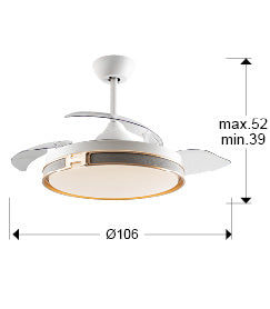 Heron Ceiling fans Ø 100 to 120 cm - White/ Black Finish