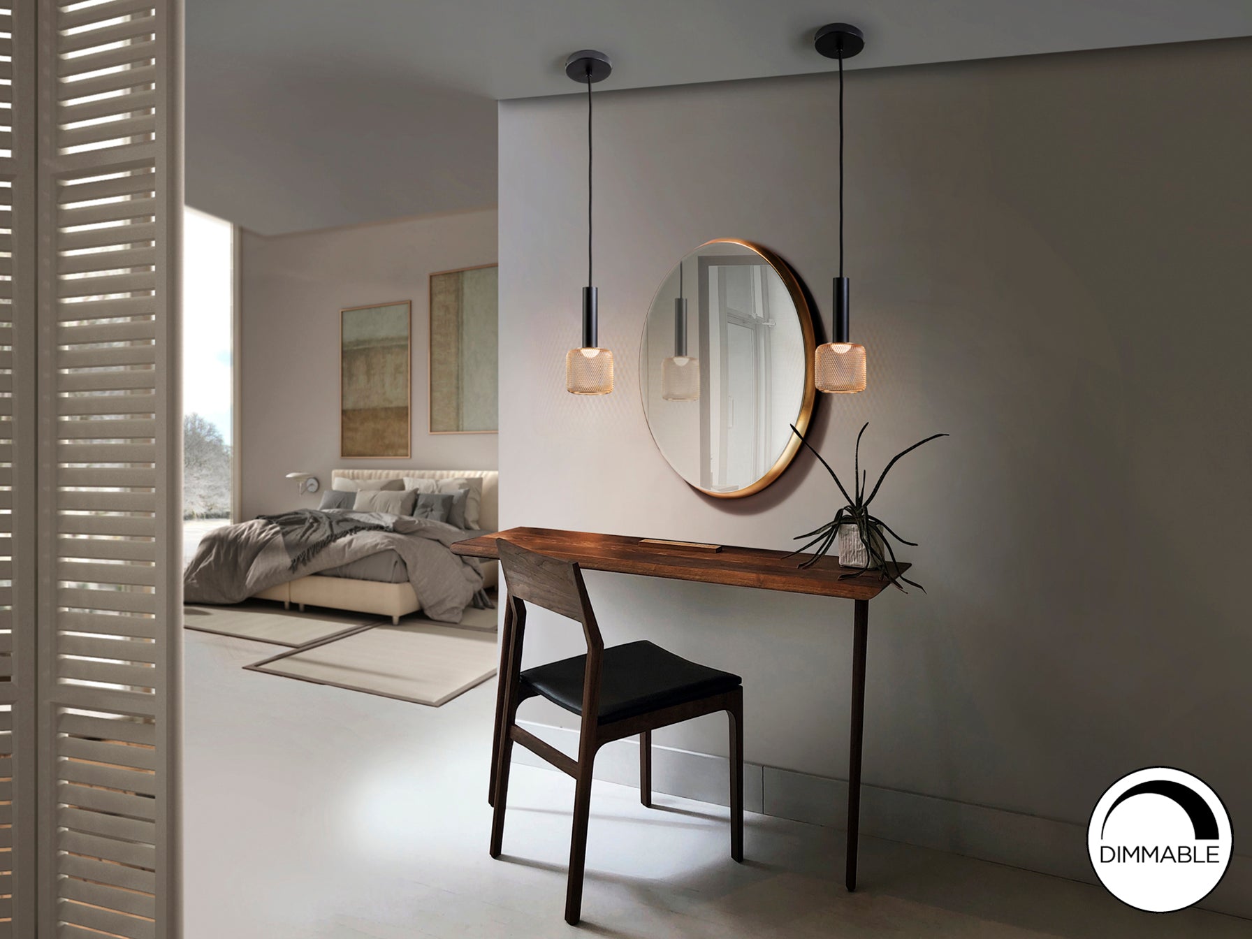 Sincro Single Pendant-  Black/Gold Finish