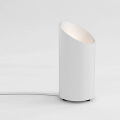 Cut Floor Lamp- Matt Nickel/ White