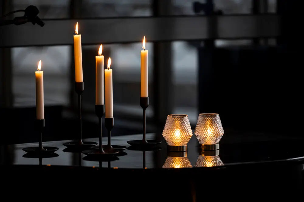 Rechargeable Glass Table Lamp  Candle. LED