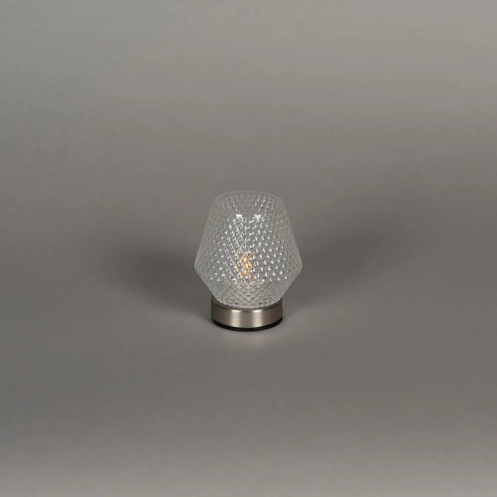 Rechargeable Glass Table Lamp  Candle. LED