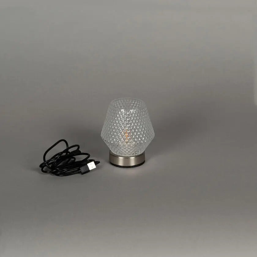 Rechargeable Glass Table Lamp  Candle. LED