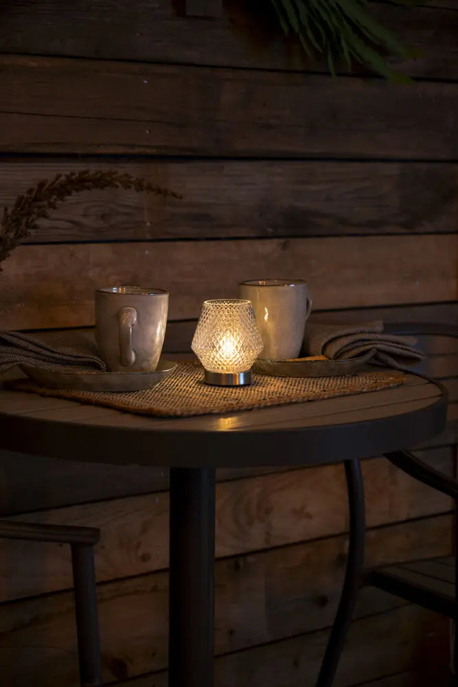 Rechargeable Glass Table Lamp  Candle. LED