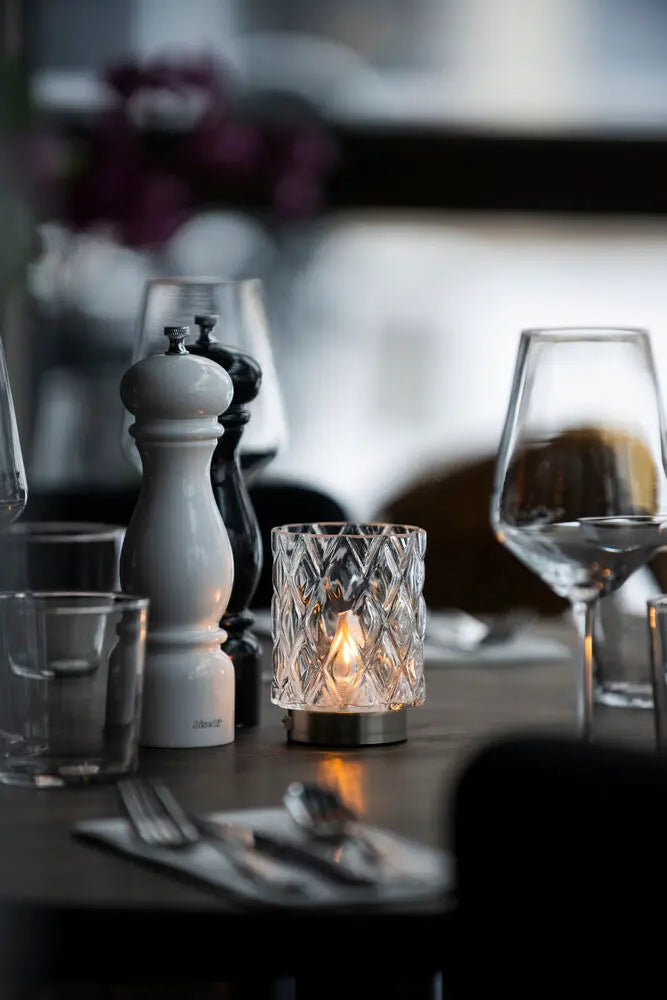 LED Rechargeable Glass Candle/ Table Lamp