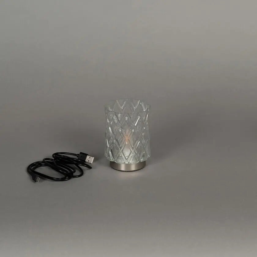 LED Rechargeable Glass Candle/ Table Lamp