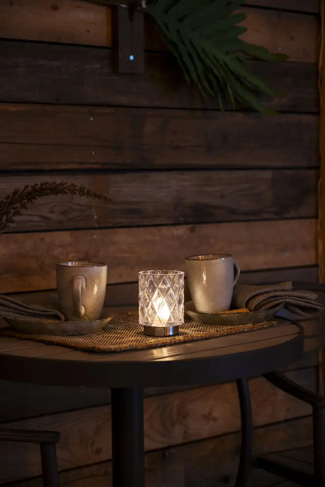 LED Rechargeable Glass Candle/ Table Lamp