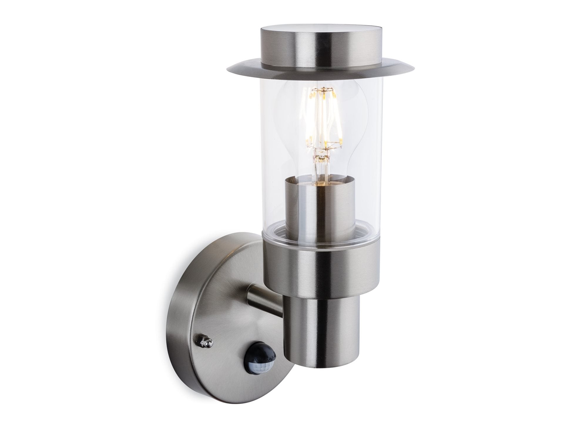 Darwin Wall Light with PIR- Stainless Steel