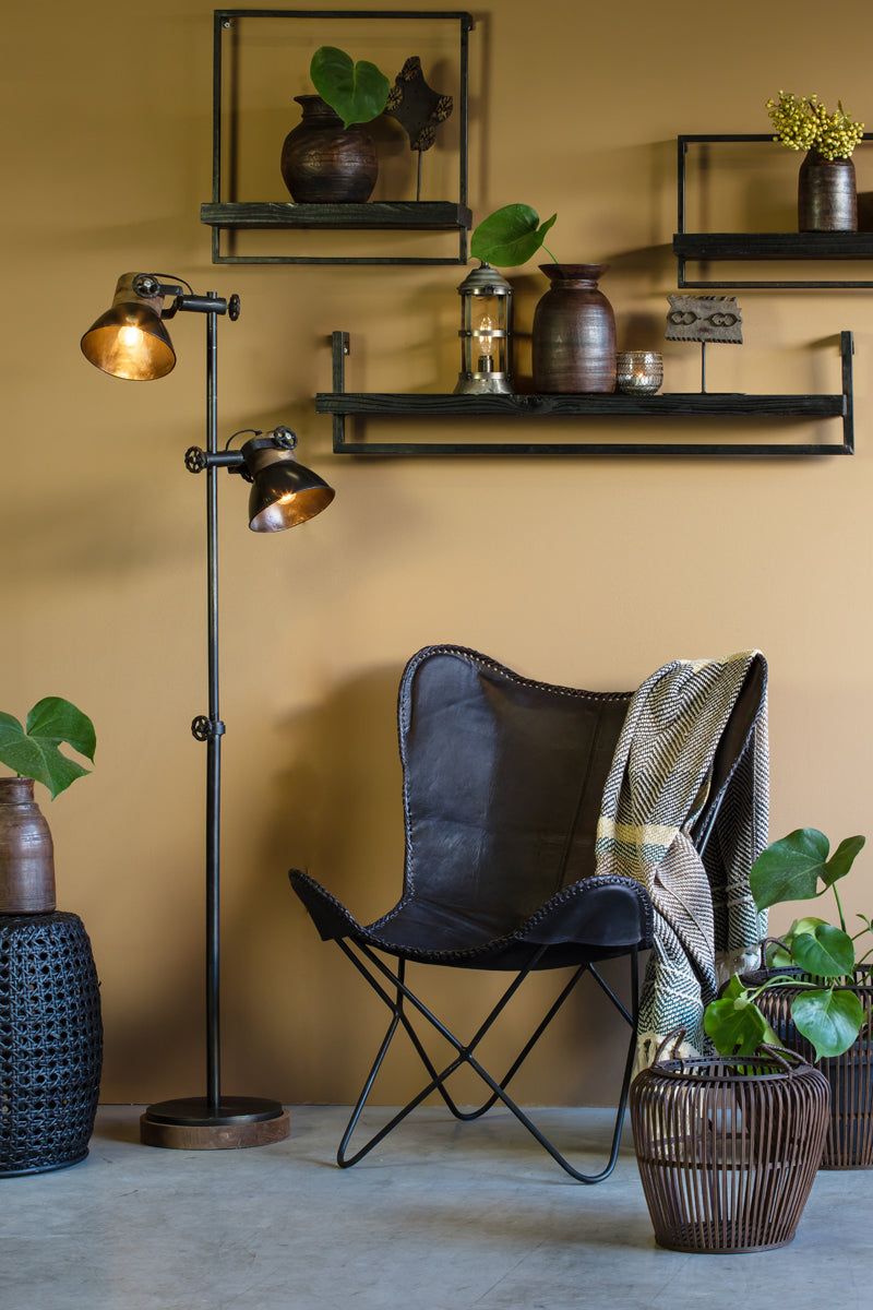 Jody Floor Lamp - Black & Zinc Weather Barn Finish