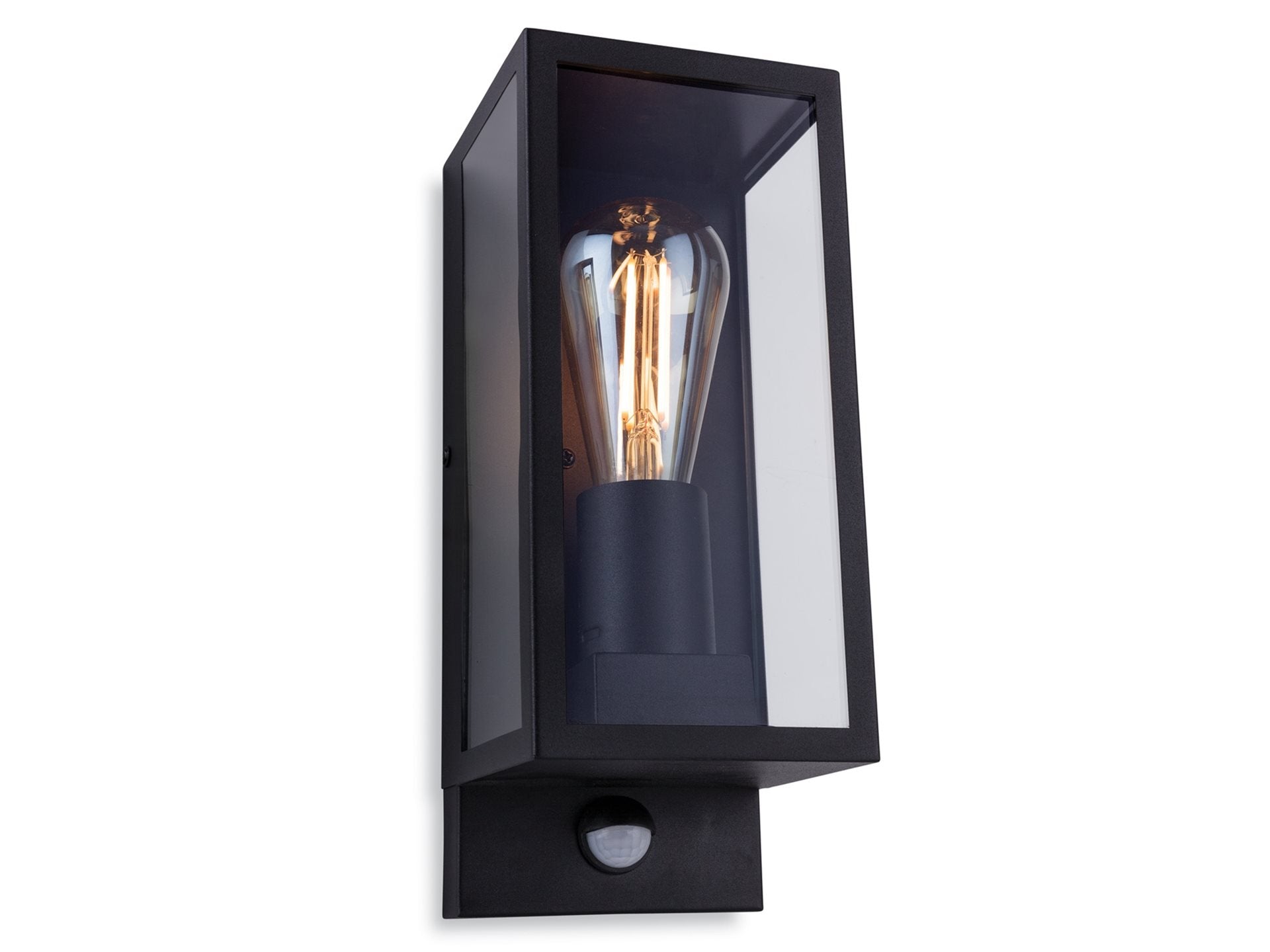 Dallas Wall Light with PIR- Black/ Stainless Steel