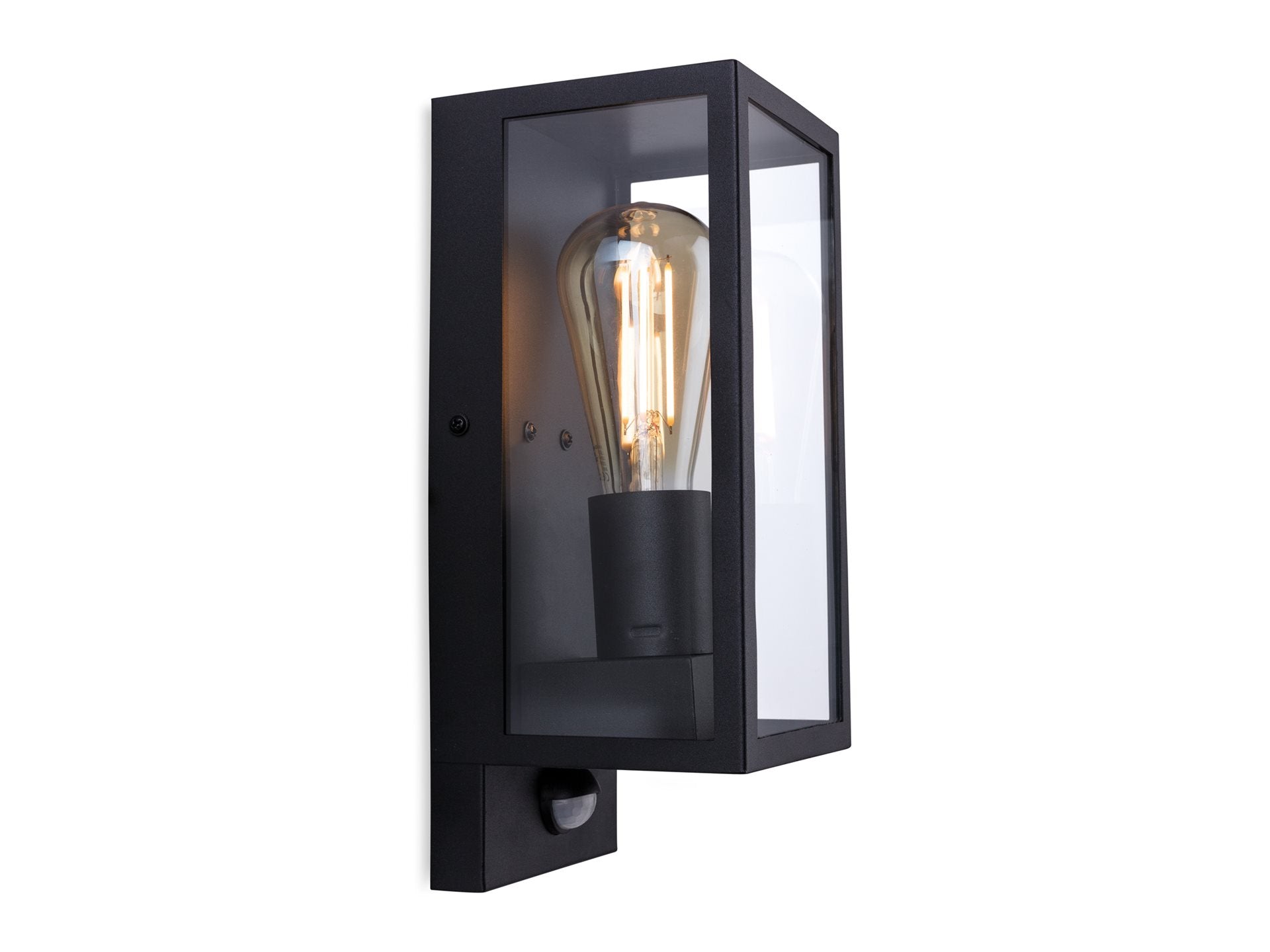 Dallas Wall Light with PIR- Black/ Stainless Steel