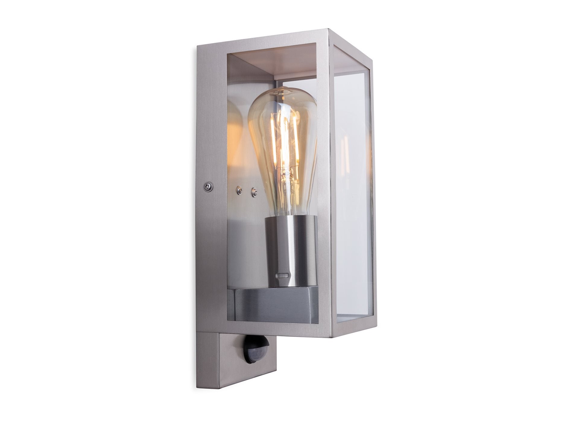 Dallas Wall Light with PIR- Black/ Stainless Steel