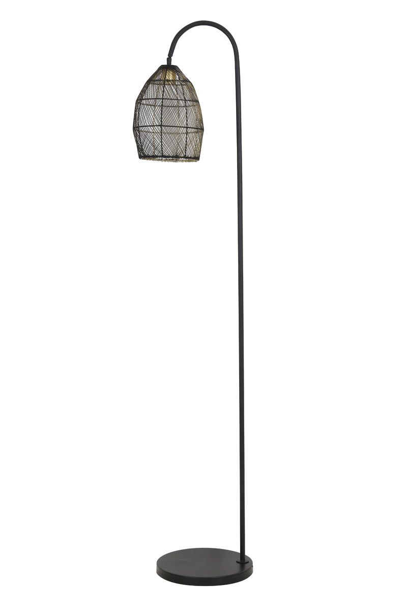 Meya Floor Lamp - Matt Black & Gold Finish