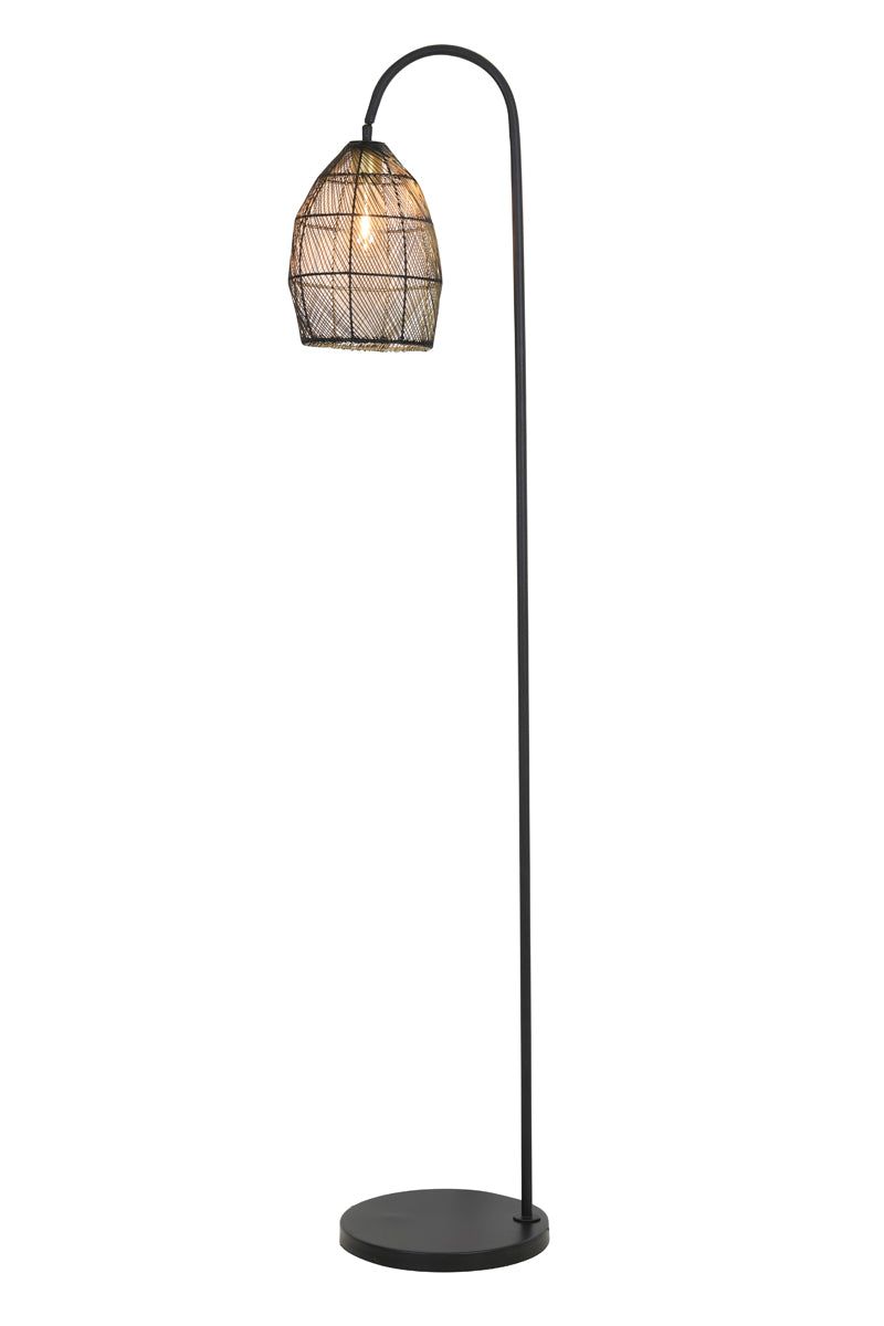 Meya Floor Lamp - Matt Black & Gold Finish