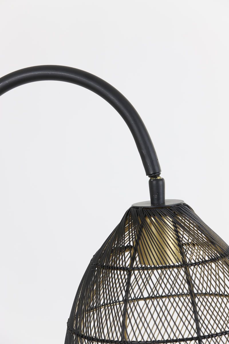 Meya Floor Lamp - Matt Black & Gold Finish