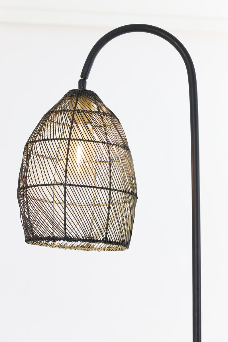 Meya Floor Lamp - Matt Black & Gold Finish