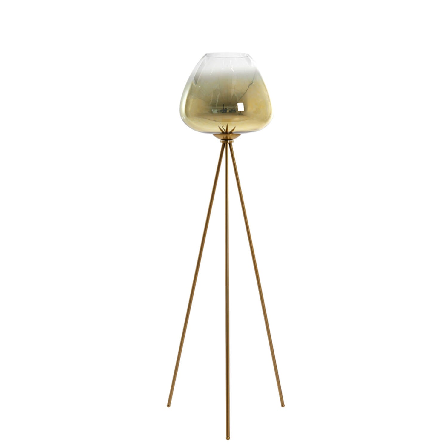 Mayson Floor Lamp Tripod - Smoked/Gold Glass