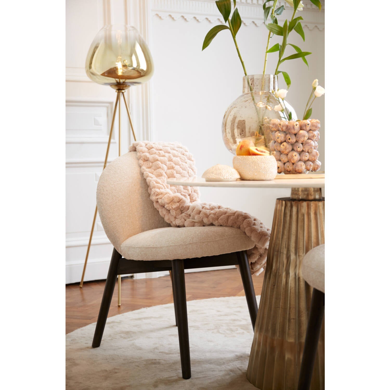Mayson Floor Lamp Tripod - Smoked/Gold Glass