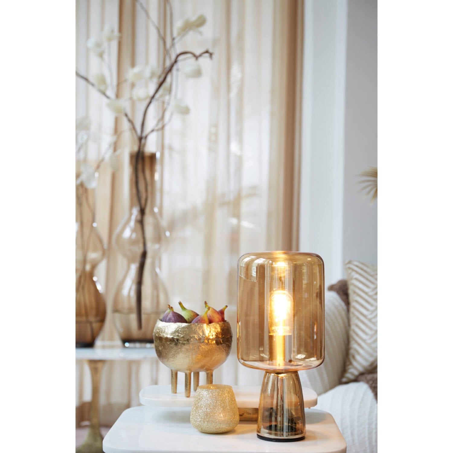 Lotta Table Lamp- Amber/ Smoked  Finishes