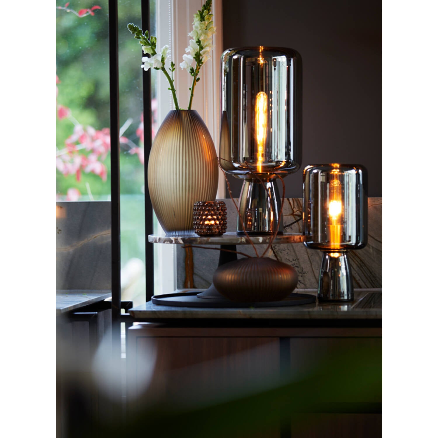 Lotta Table Lamp- Amber/ Smoked  Finishes