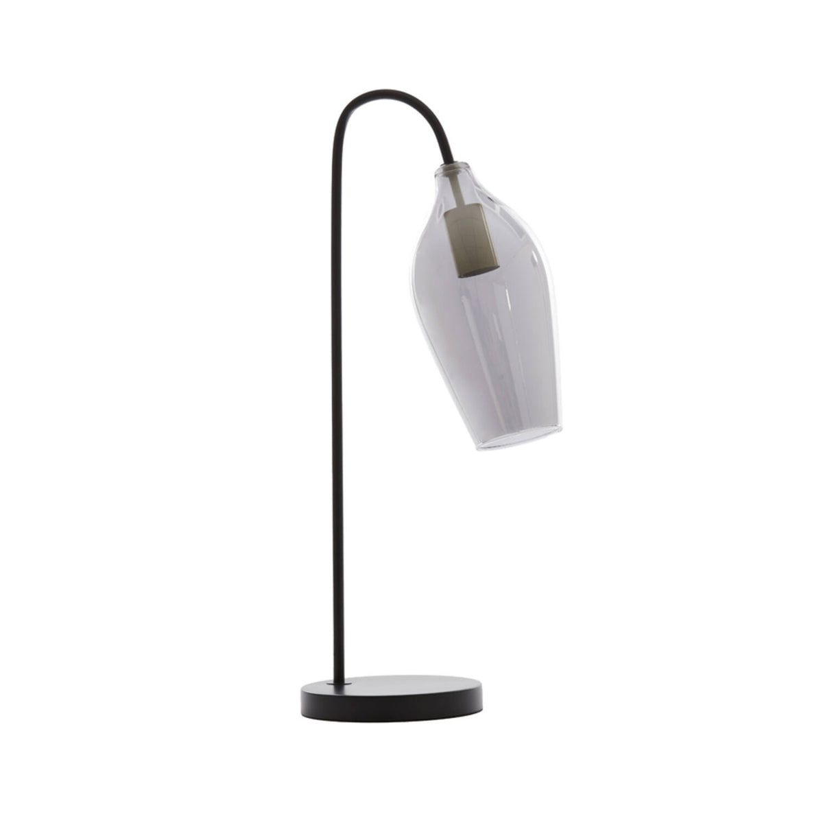 Lukaro Table Lamp- Glass Smoked+ Matt Black