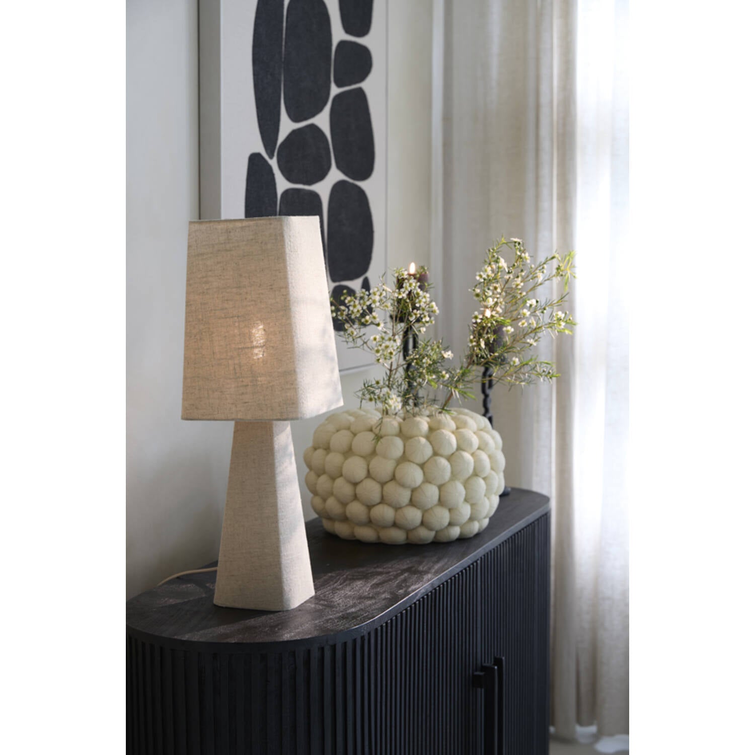 Mikko Table Lamp- Linen Natural