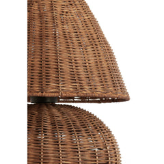 Mavon Rattan Table Lamp- dark brown Finish