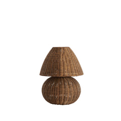 Mavon Rattan Table Lamp- dark brown Finish