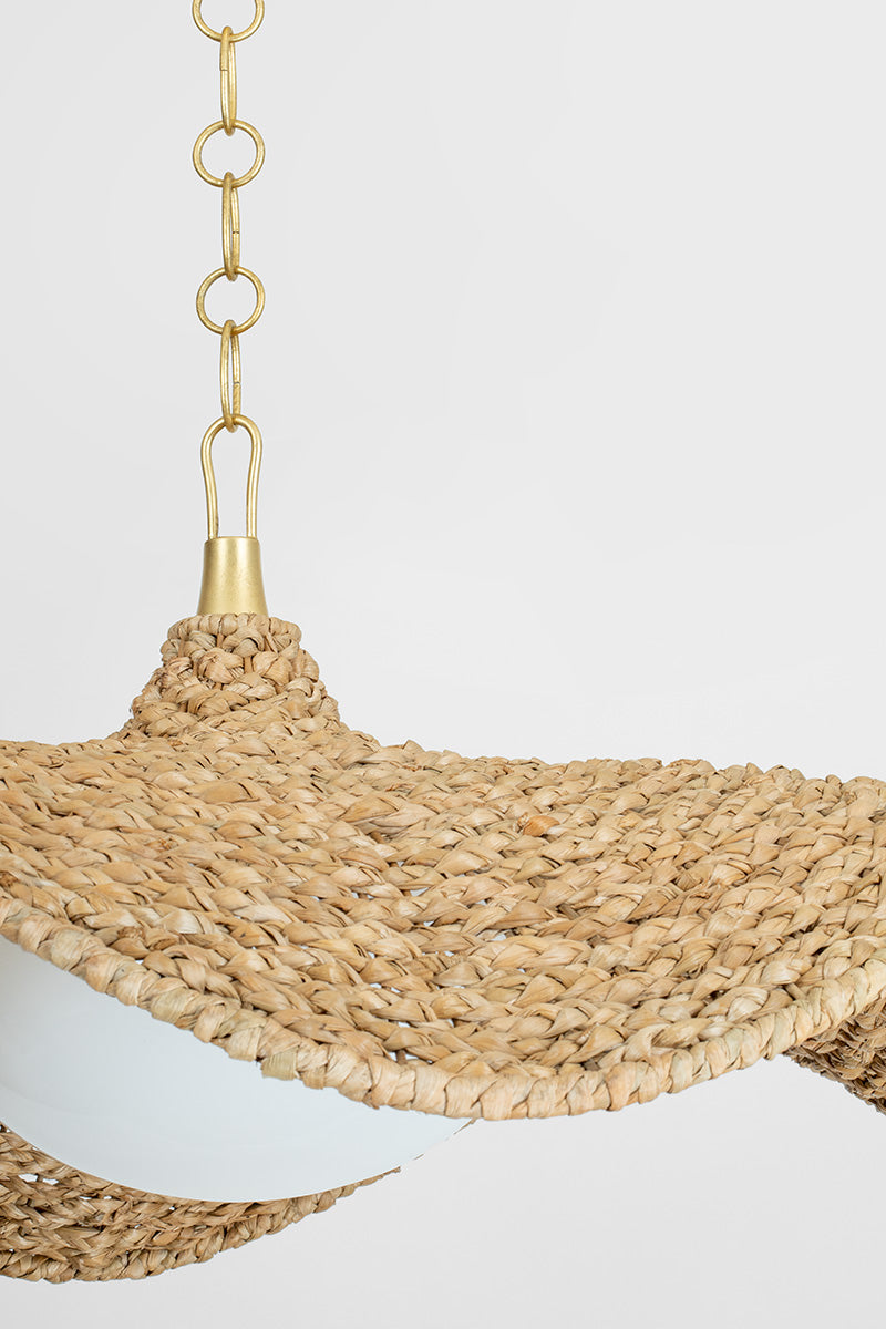 Levene 1Lt Pendant - Abaca & Gold