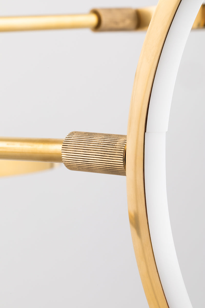 Saturn LED Chandelier - Aged Brass