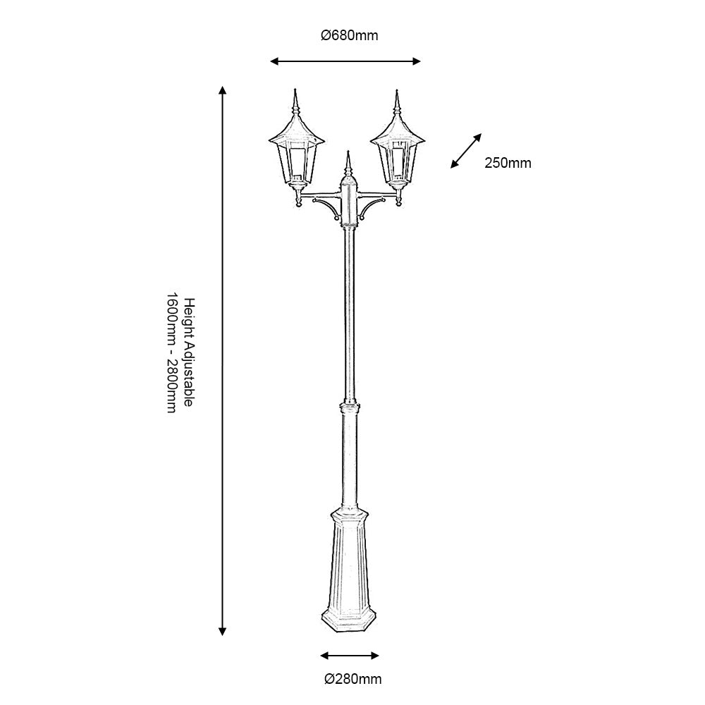 Cardinal 1/2/3Lt Post Light IP44