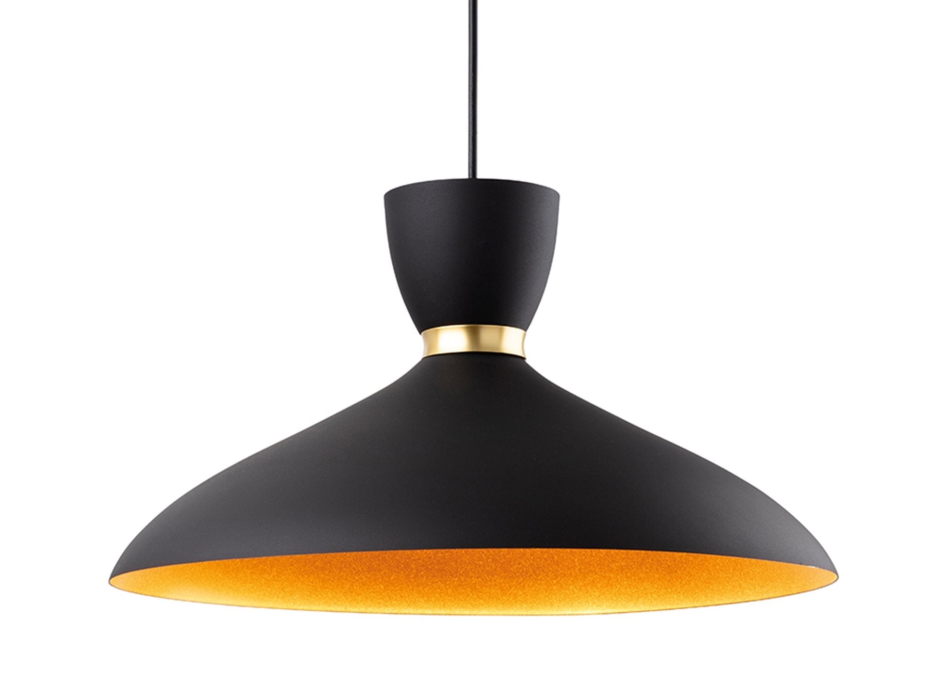 Ellis Pendant- Black w Matt Gold