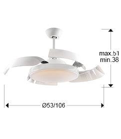 Enzo Ceiling fans Ø 100 to 120 cm- Black/ White