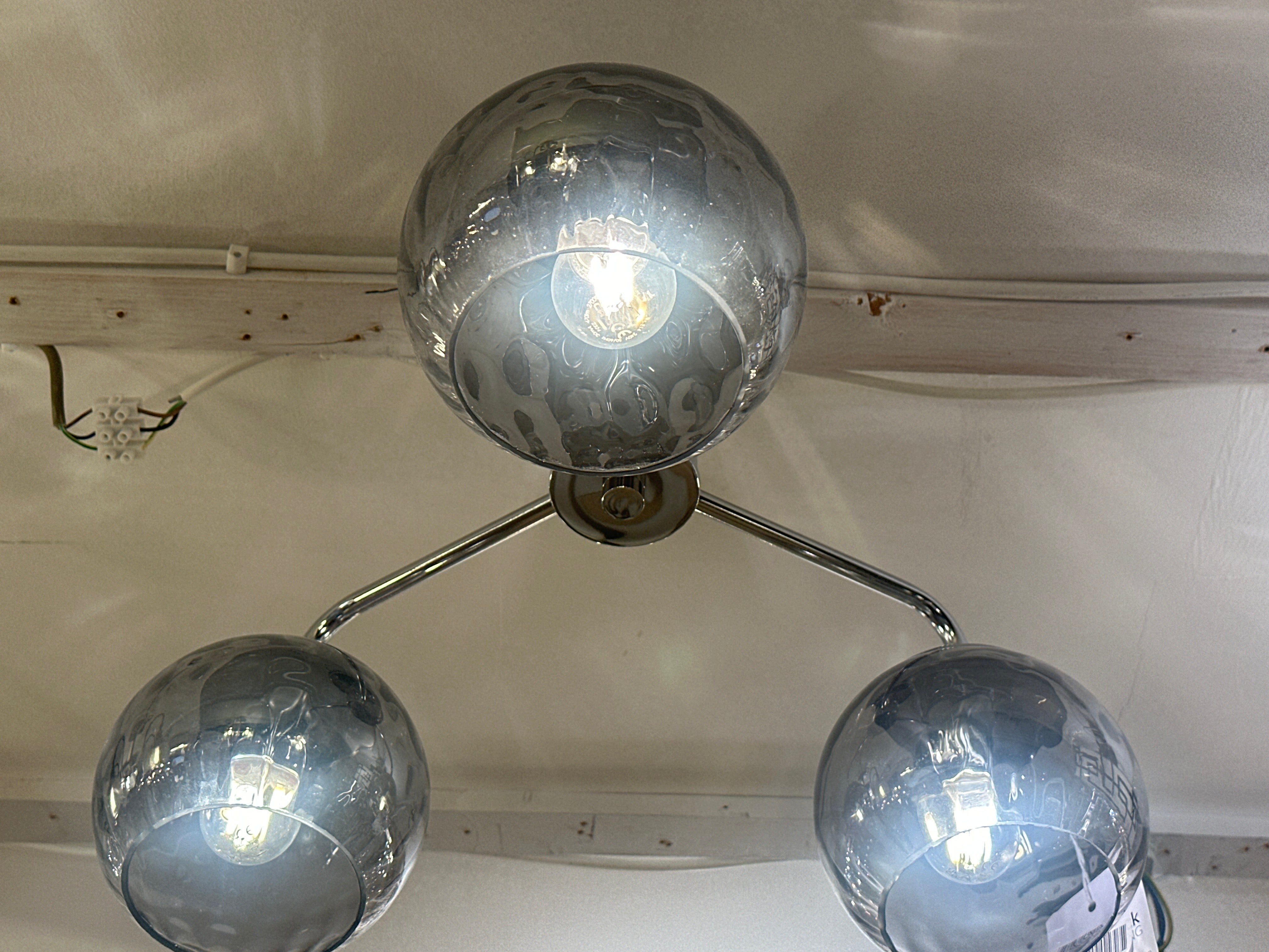 Amber 3Lt Semi Flush - Champagne / Brass Finish