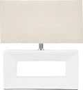 Block Ceramic Rectangular Table Lamp- White & Black