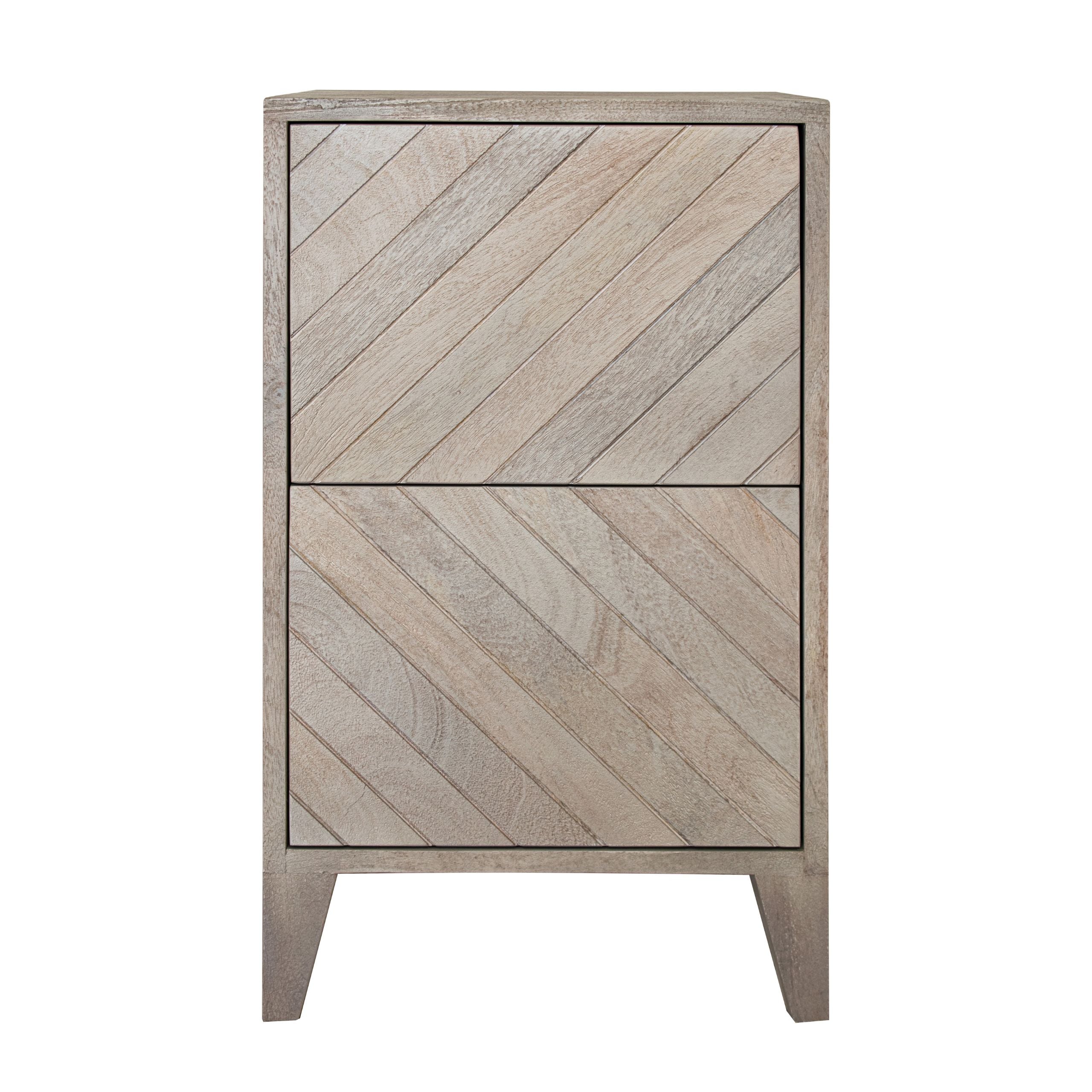 Croft Left/Right Bedside Table - Stonewash
