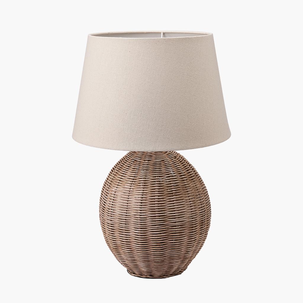 Raffles Rattan Cream Wash Table Lamp