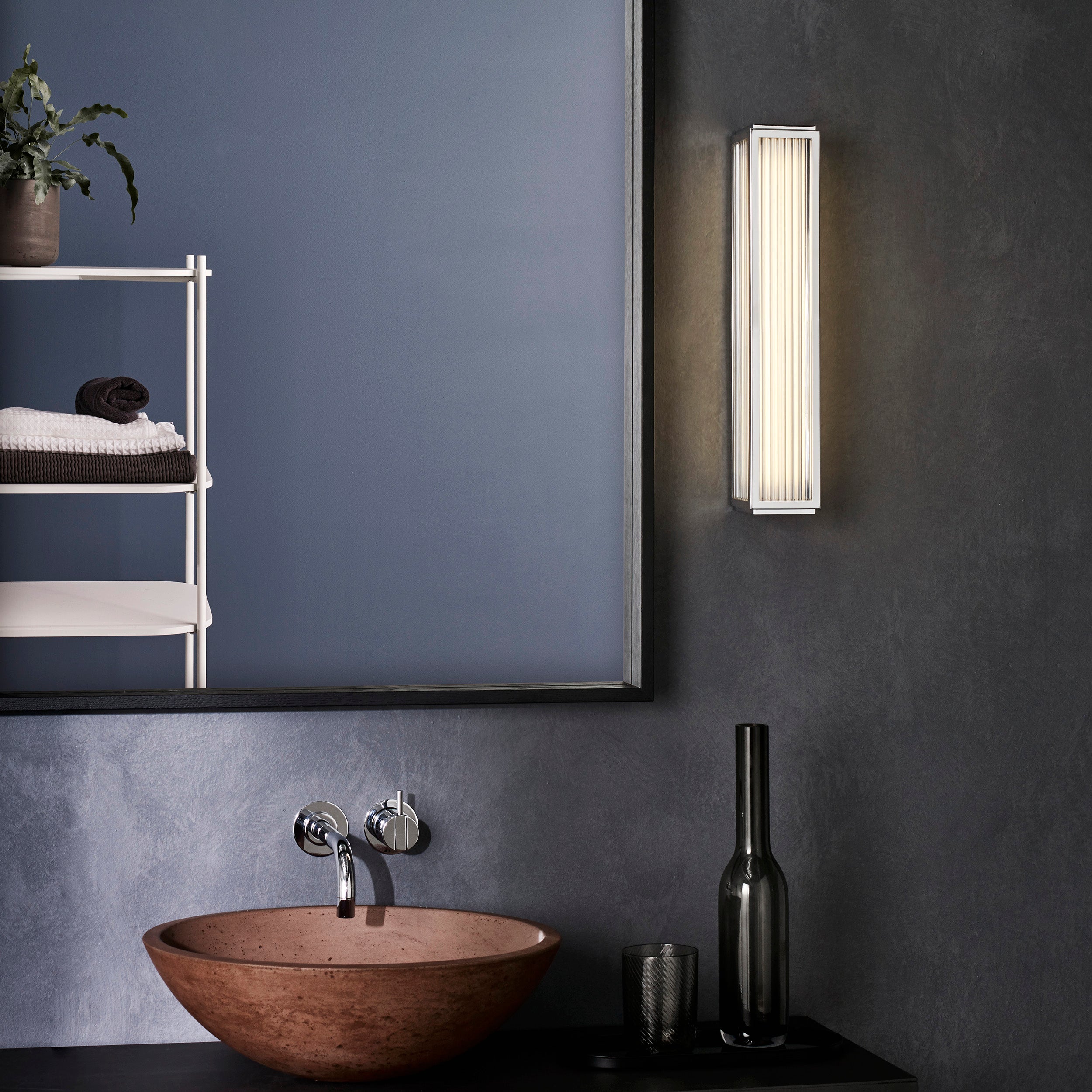 Boston 370/600 Bathroom Wall Light- Bronze/Polished Chrome Finishes